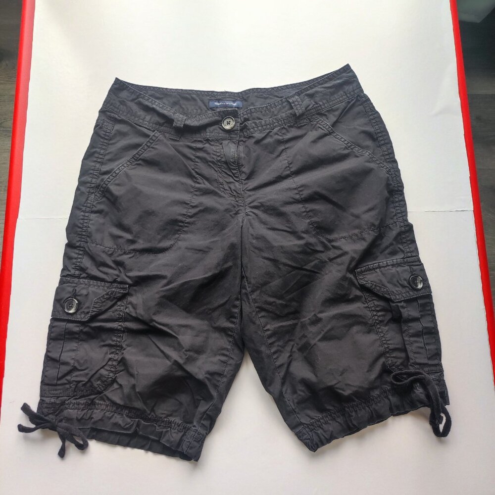 Tommy Hilfiger bermuda cargo pants black women's size 6